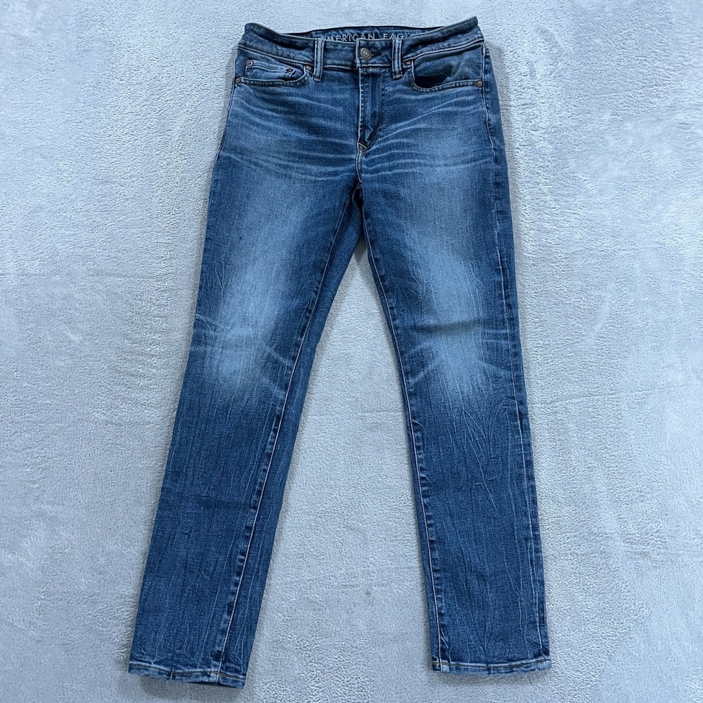 American Eagle Jeans Mens 29x30 (fits 28x28) Blue Slim Denim Western Grunge Y2k